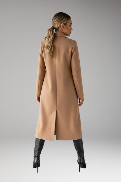Women's Notched Lapel Overcoat Two-Row Button