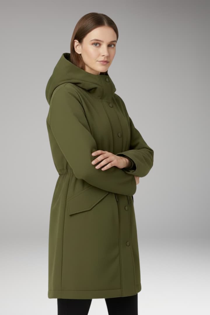 Women's Padded Parka Jacket Zip Closure