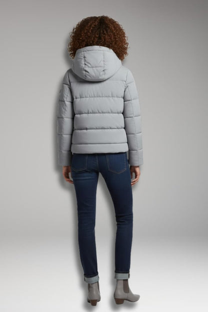 Women's Puffer Jacket High Collar Zipper Black