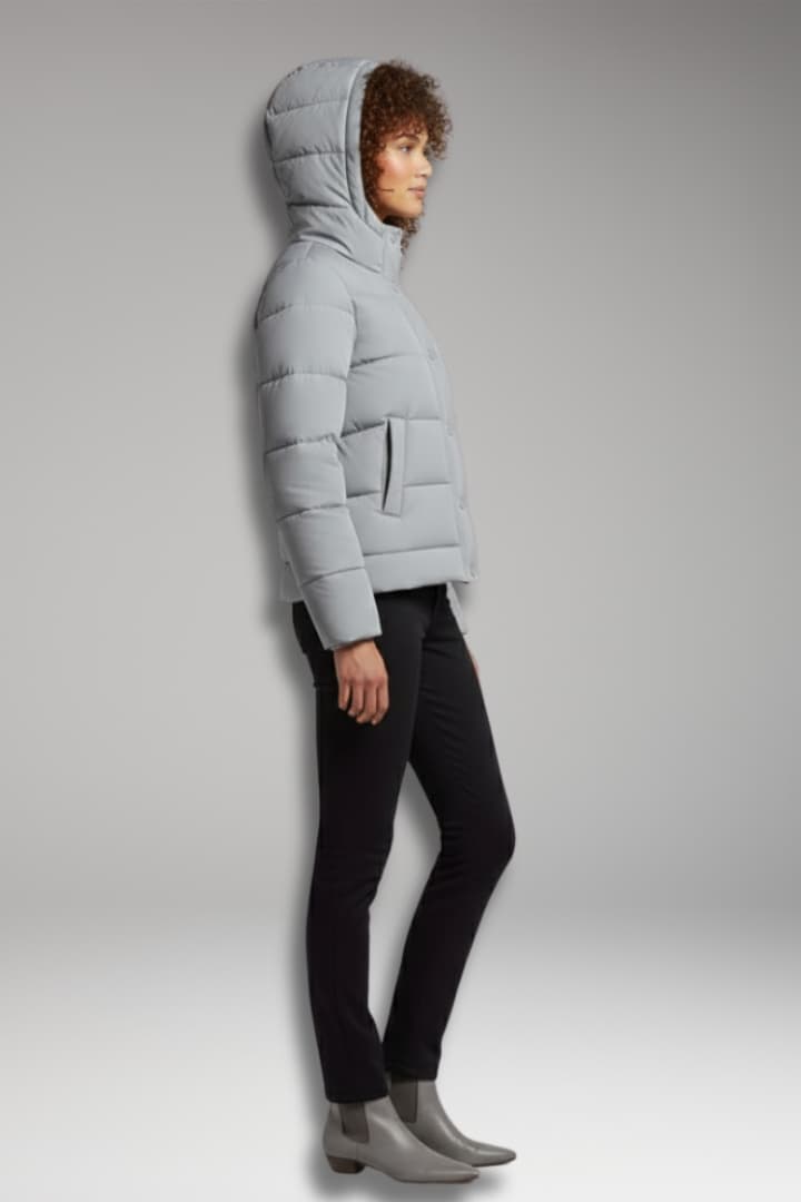 Women's Puffer Jacket High Collar Zipper Black
