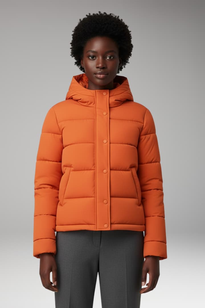 Women's Puffer Jacket Padded Water Resistant Black