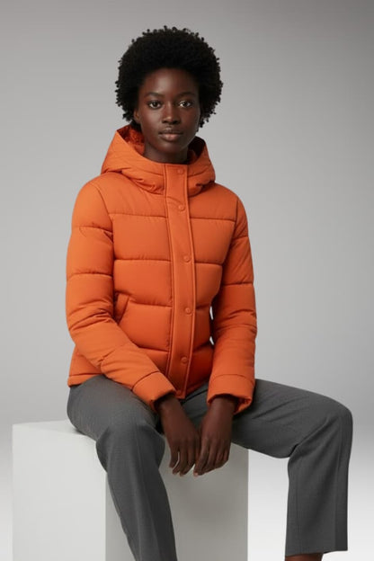Women's Puffer Jacket Padded Water Resistant Black