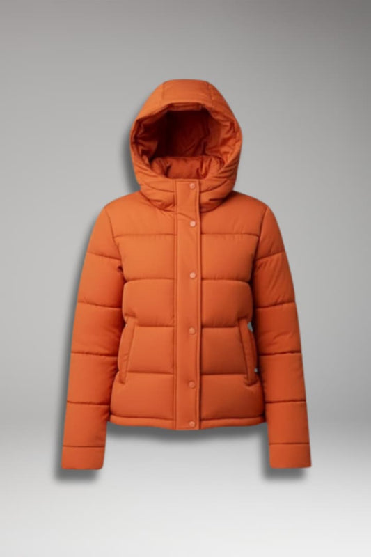 Women's Puffer Jacket Padded Water Resistant Black - 
Fashinoza
