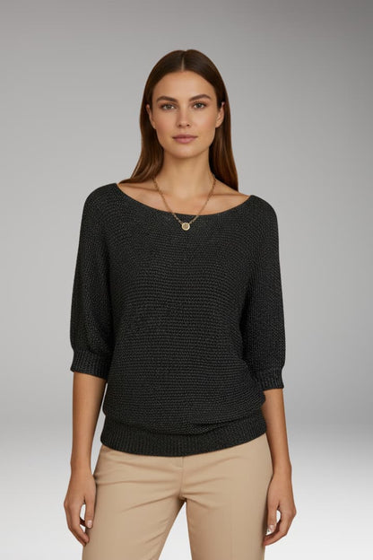 Women's Pullover Sweater Wide Neckline Ribbed