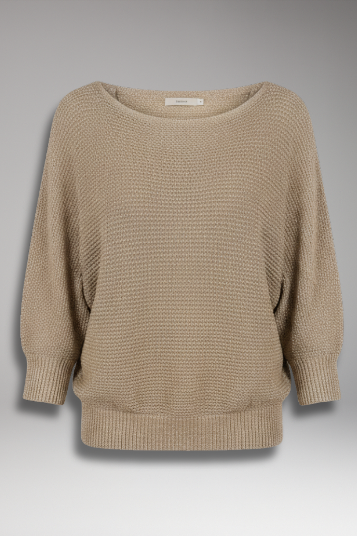 Women's Pullover Sweater Wide Neckline Ribbed - 
Fashinoza