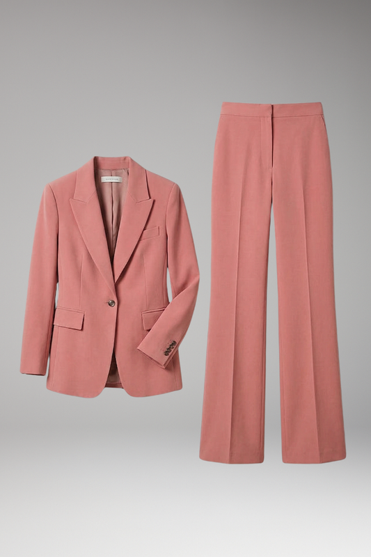 Women's Slim Fit Blazer Suit Set Wide Leg Trousers - 
Fashinoza