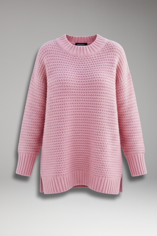 Women's High Neck Sweater Ribbed Cuffs - 
Fashinoza