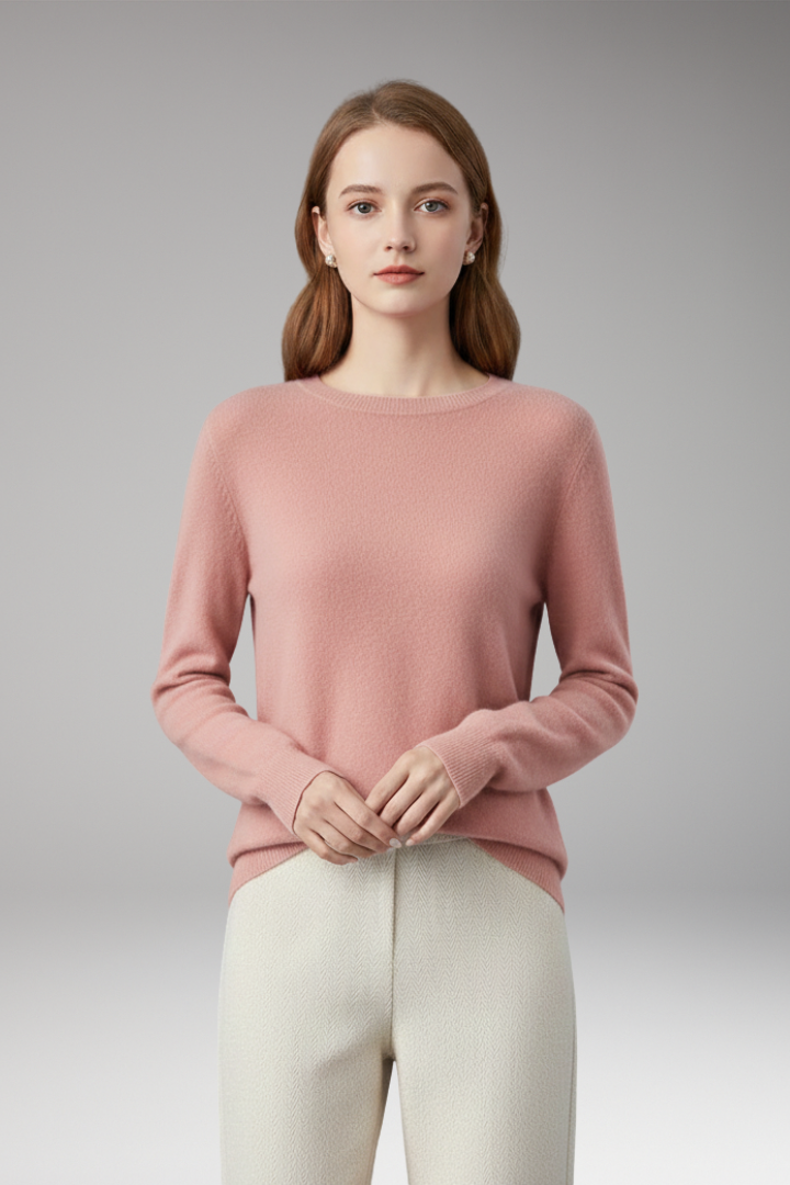 Women's O-Neck Sweater Long Sleeves