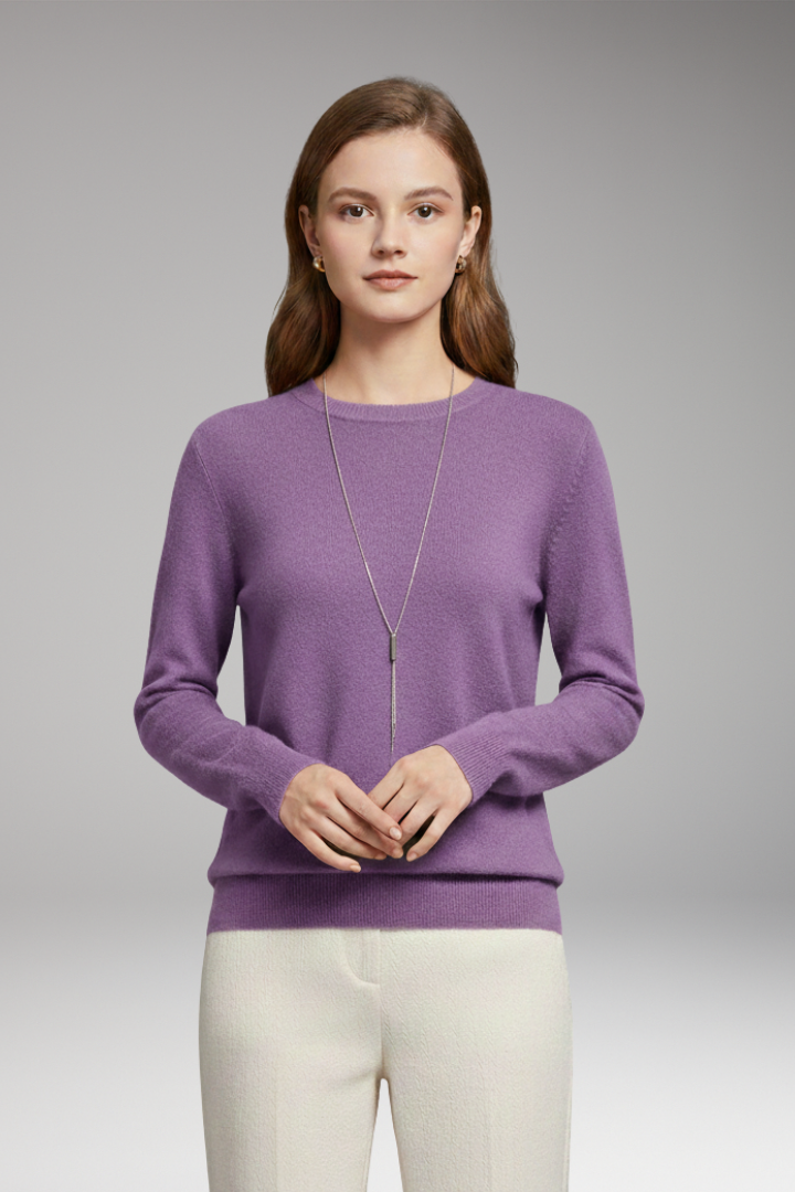 Women's O-Neck Sweater Long Sleeves