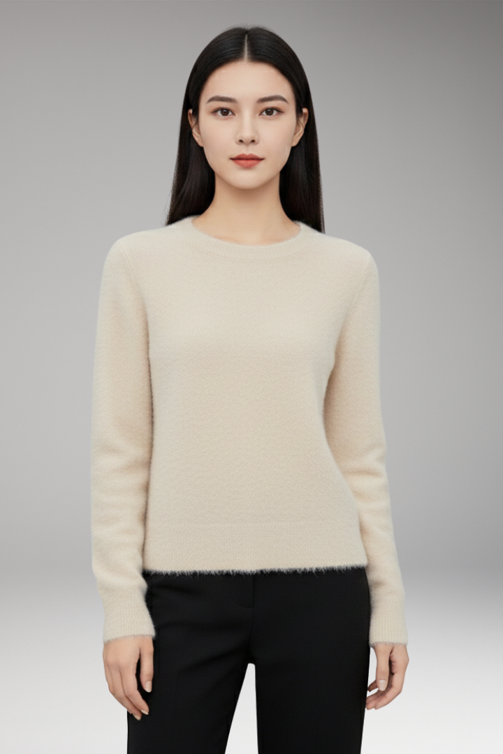 Women's O-Neck Sweater Long Sleeves