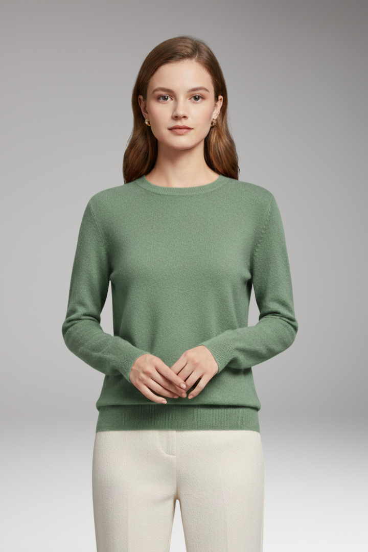 Women's O-Neck Sweater Long Sleeves