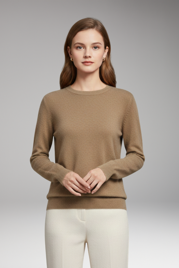 Women's O-Neck Sweater Long Sleeves