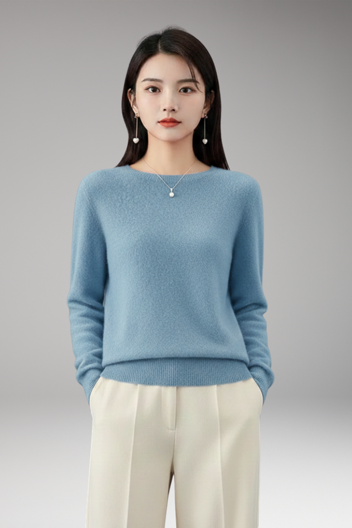 Women's O-Neck Sweater Long Sleeves