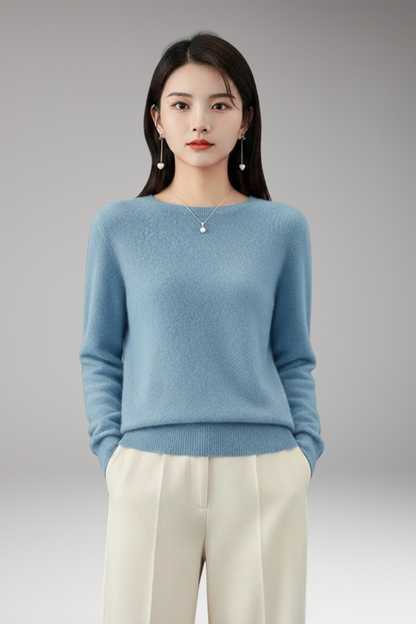 Women's O-Neck Sweater Long Sleeves