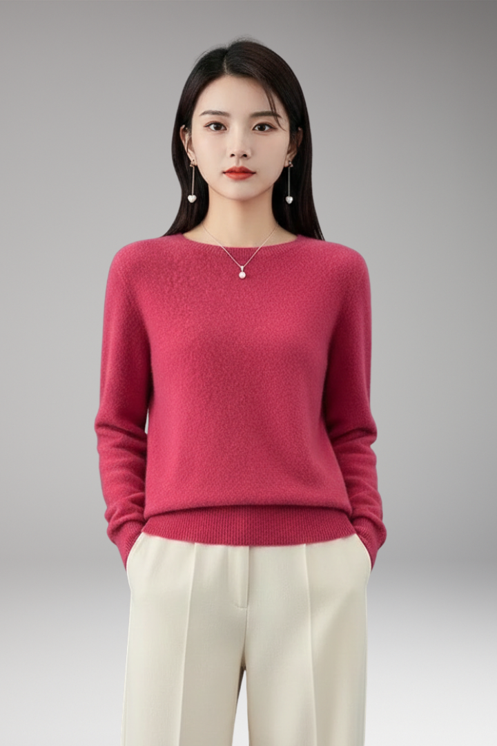 Women's O-Neck Sweater Long Sleeves