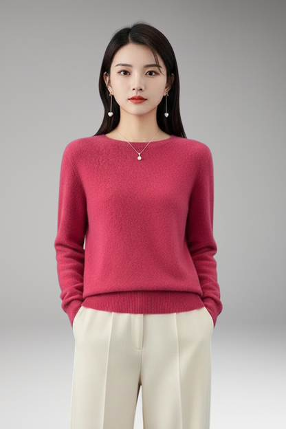 Women's O-Neck Sweater Long Sleeves