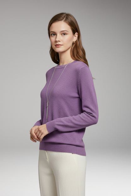 Women's O-Neck Sweater Long Sleeves