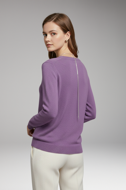 Women's O-Neck Sweater Long Sleeves