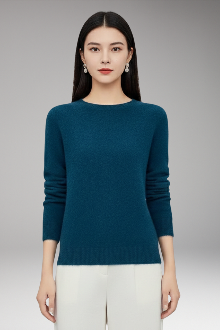 Women's O-Neck Sweater Long Sleeves
