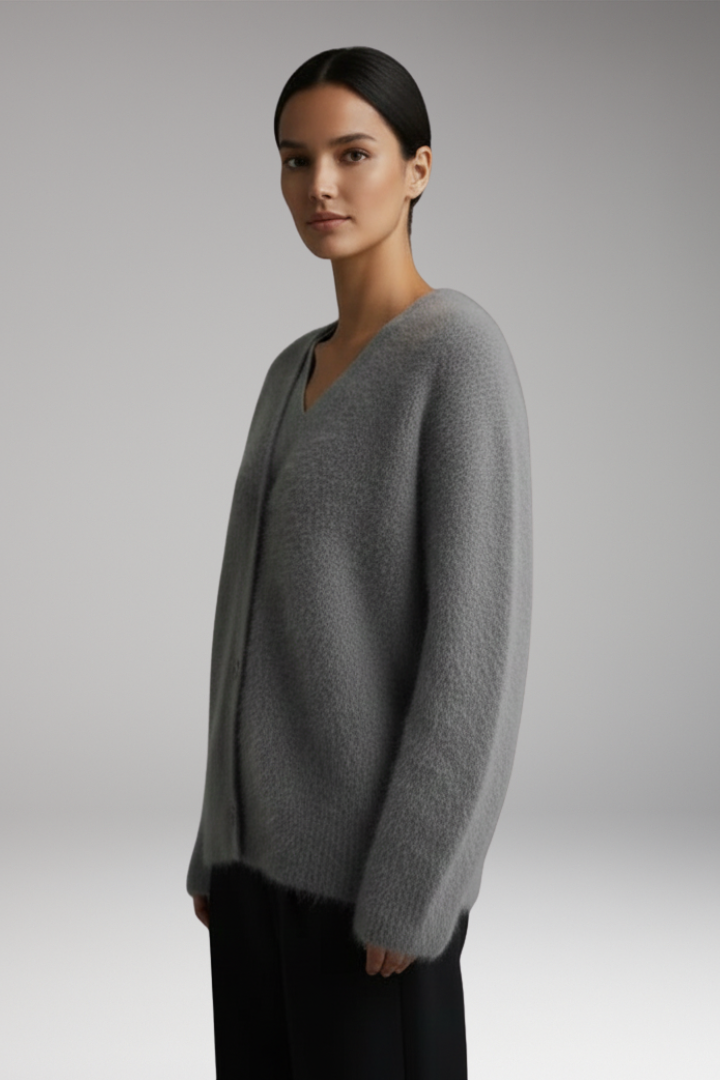 Women's Round Neck Sweater Ribbed Hem