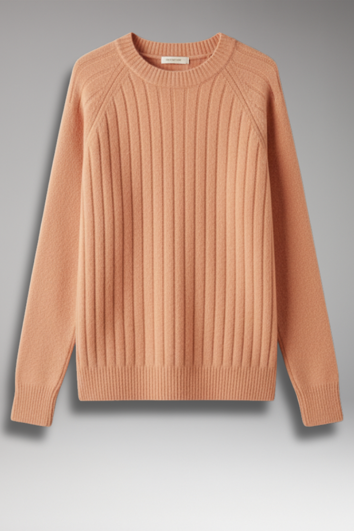 Women's Round Neck Sweater Ribbed - 
Fashinoza