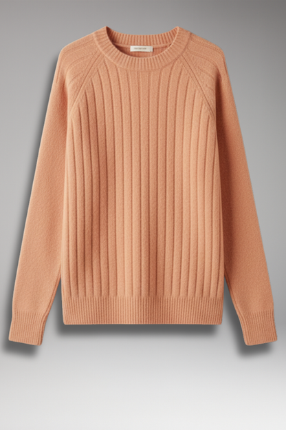 Women's Round Neck Sweater Ribbed - 
Fashinoza