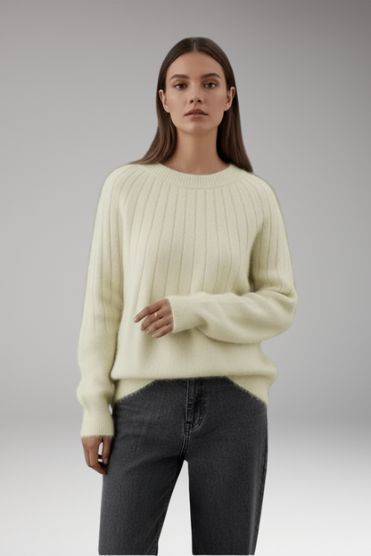 Women's Round Neck Sweater Ribbed