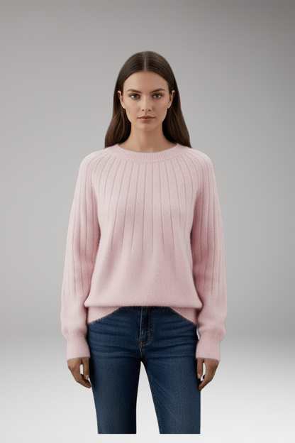 Women's Round Neck Sweater Ribbed