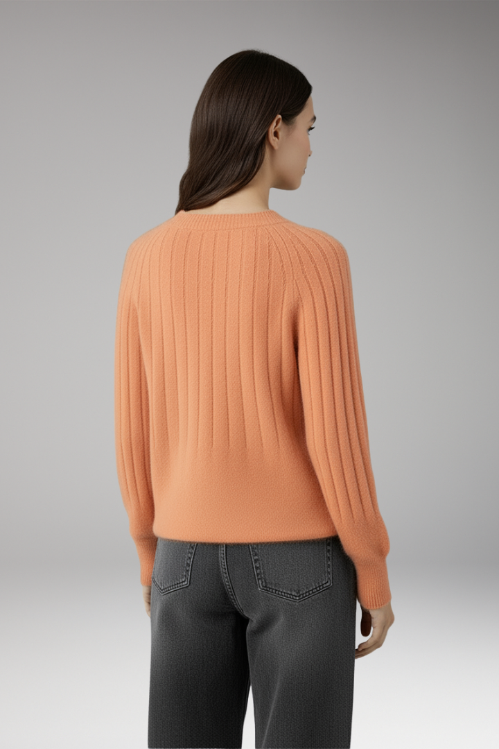 Women's Round Neck Sweater Ribbed