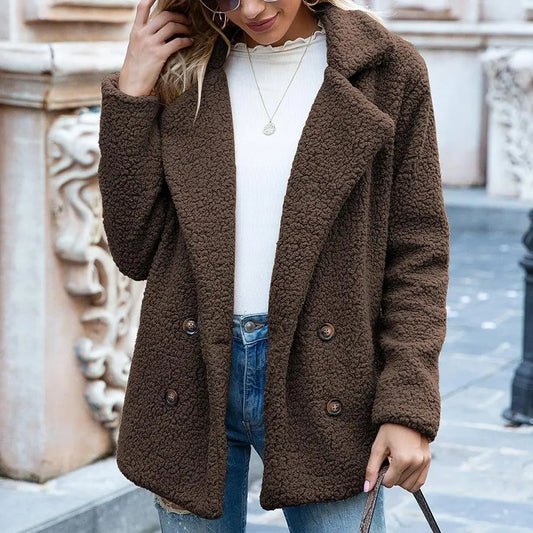 Women's Teddy Coat Warm Winter Outerwear - Fashinoza
