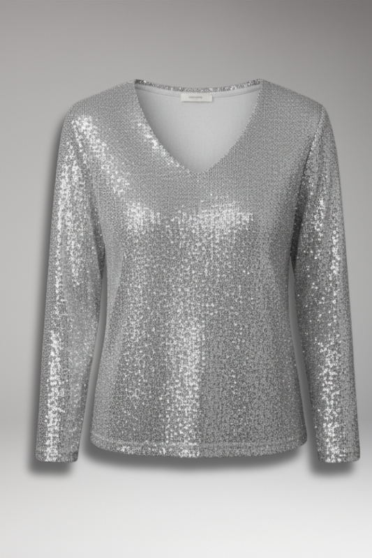 Women's V-Neck Sequin - 
Fashinoza