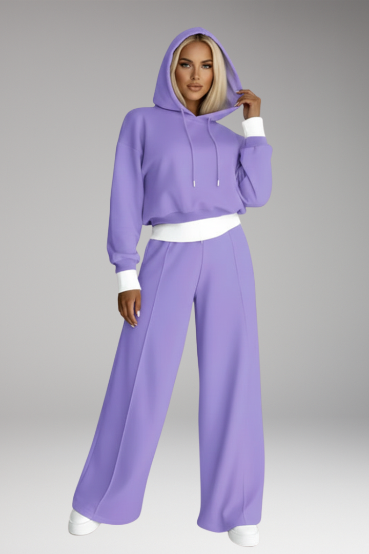 Women's Tracksuit Set Hoodie and Wide Leg Pants