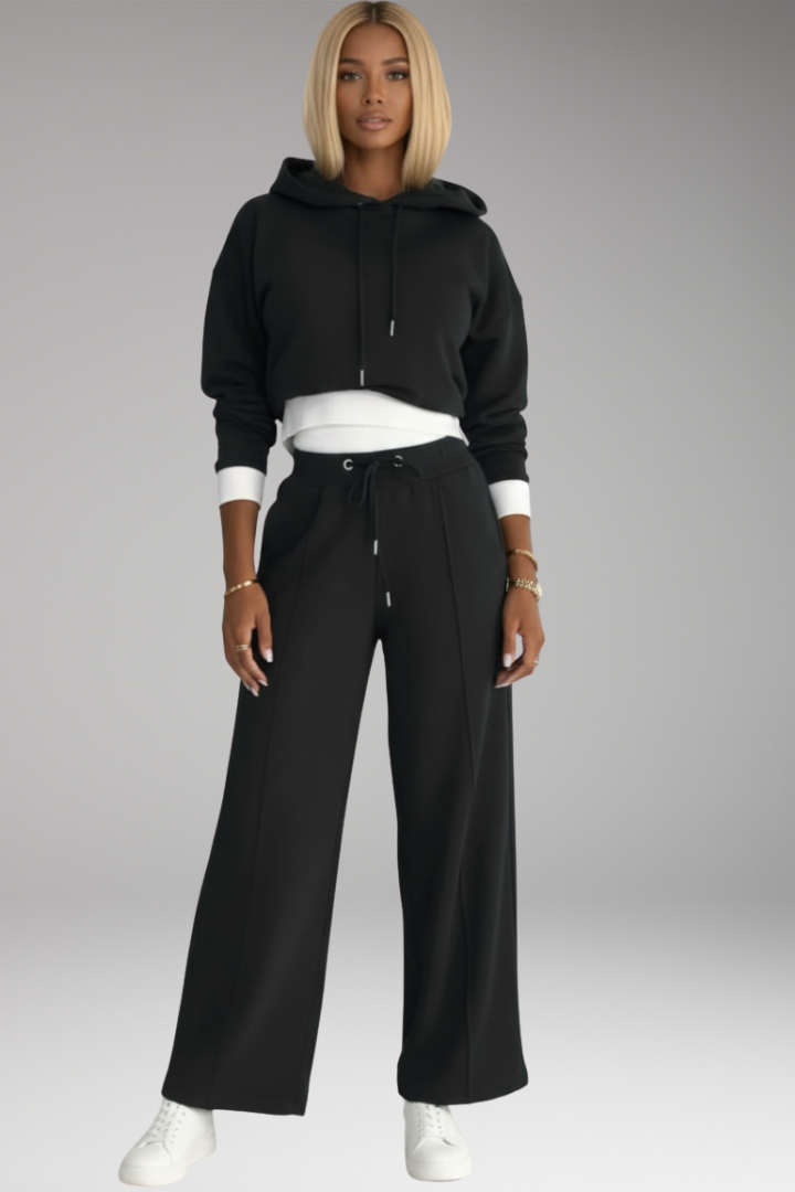 Women's Tracksuit Set Hoodie and Wide Leg Pants