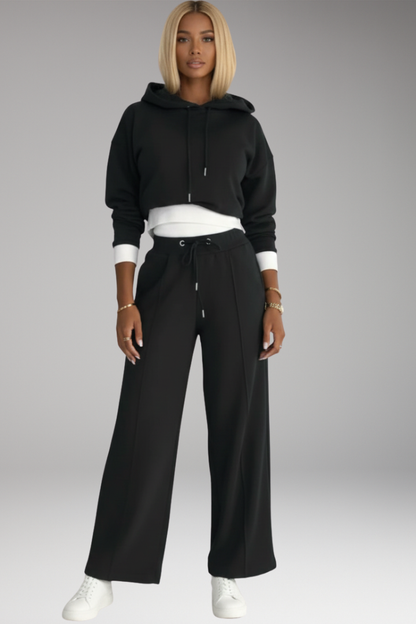 Women's Tracksuit Set Hoodie and Wide Leg Pants