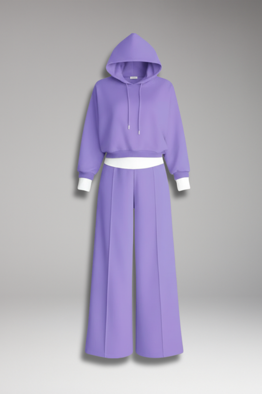 Women's Tracksuit Set Hoodie and Wide Leg Pants - 
Fashinoza