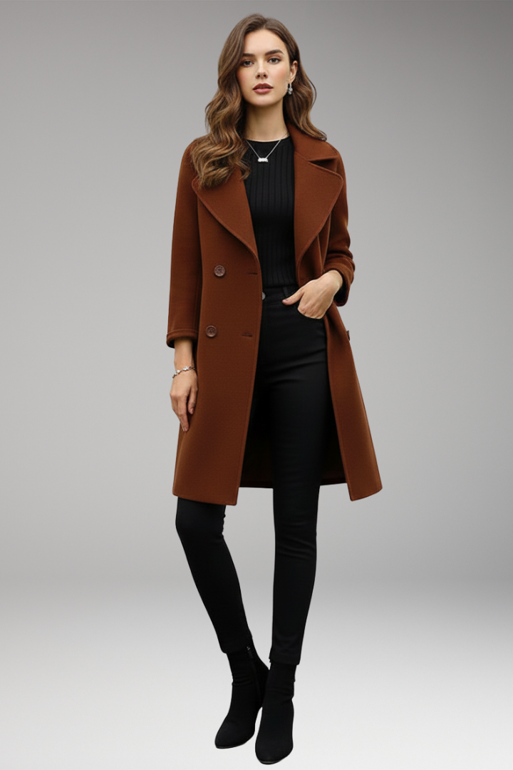 Women's Trench Coat Notched Lapel Button Front