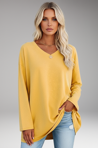 Women's Long Sleeve V-Neck Tunic