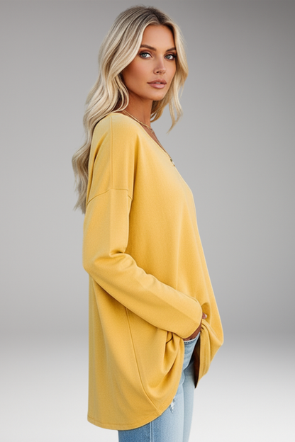 Women's Long Sleeve V-Neck Tunic