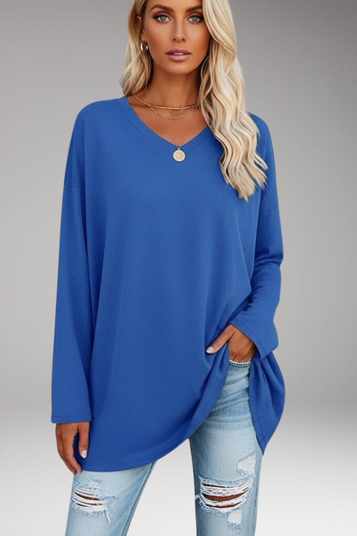 Women's Long Sleeve V-Neck Tunic