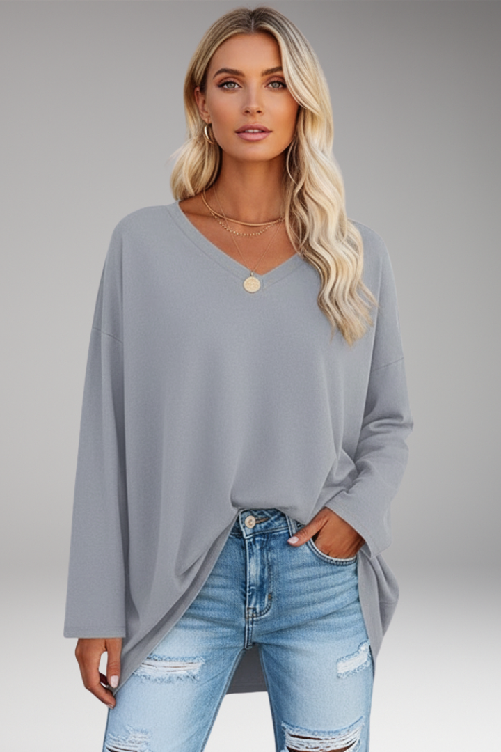 Women's Long Sleeve V-Neck Tunic