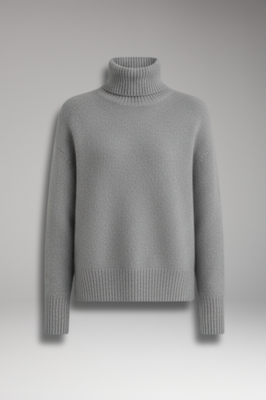 Women's Long Sleeve Turtleneck Sweater Ribbed Hem - 
Fashinoza