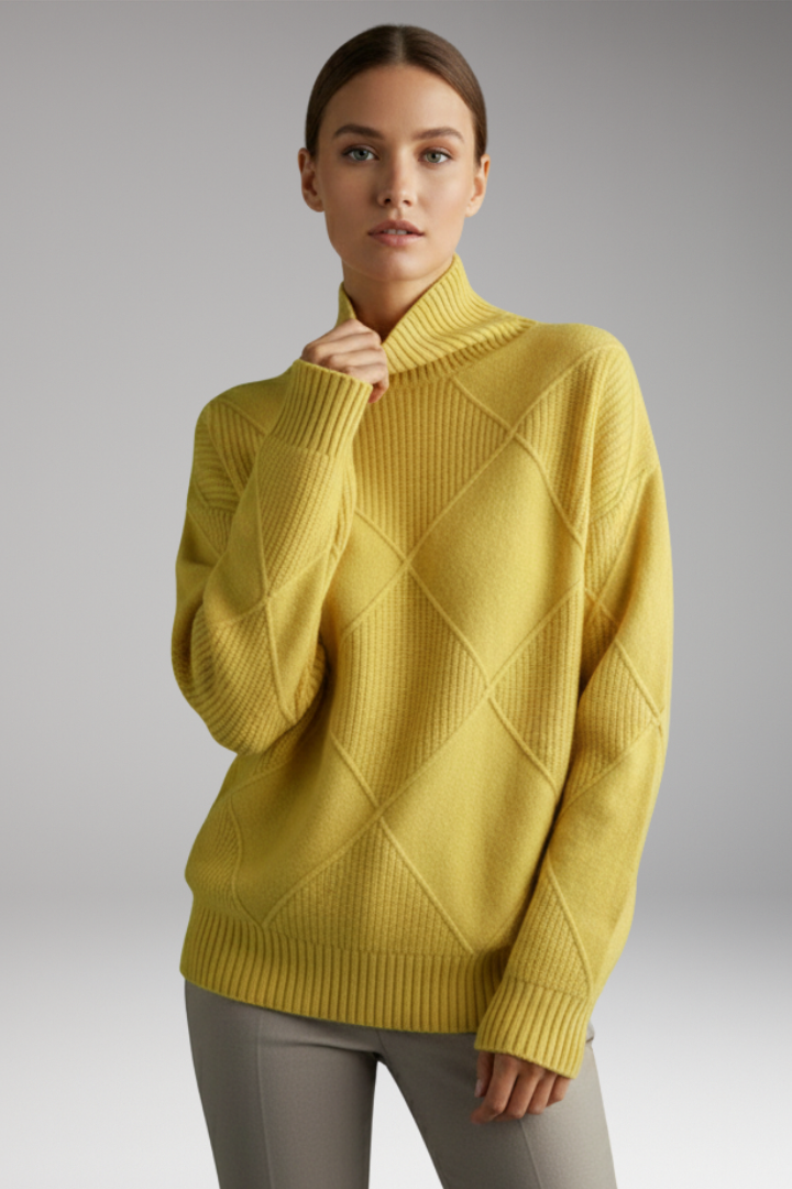 Women's Turtleneck Sweater Textured Knit