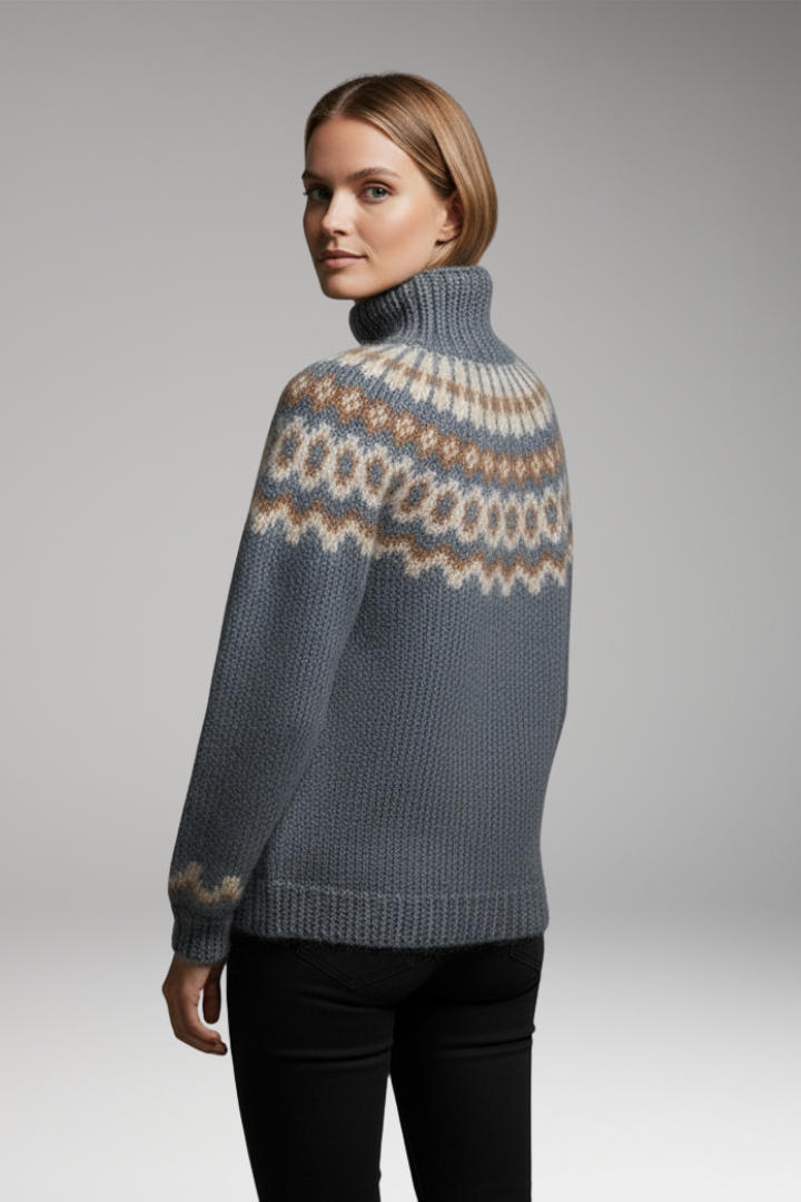 Women's Turtleneck Sweater Long Sleeves Ribbed Neck