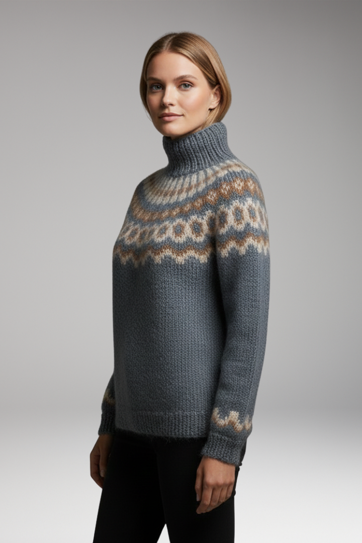 Women's Turtleneck Sweater Long Sleeves Ribbed Neck