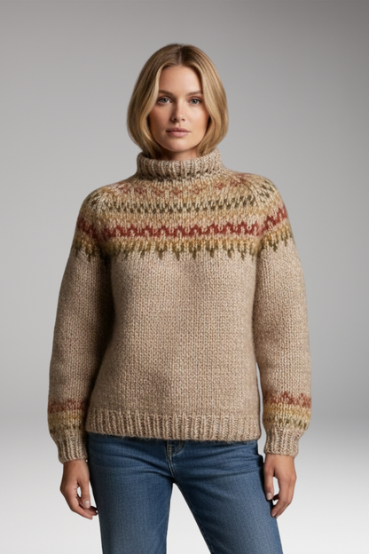 Women's Turtleneck Sweater Long Sleeves Ribbed Neck