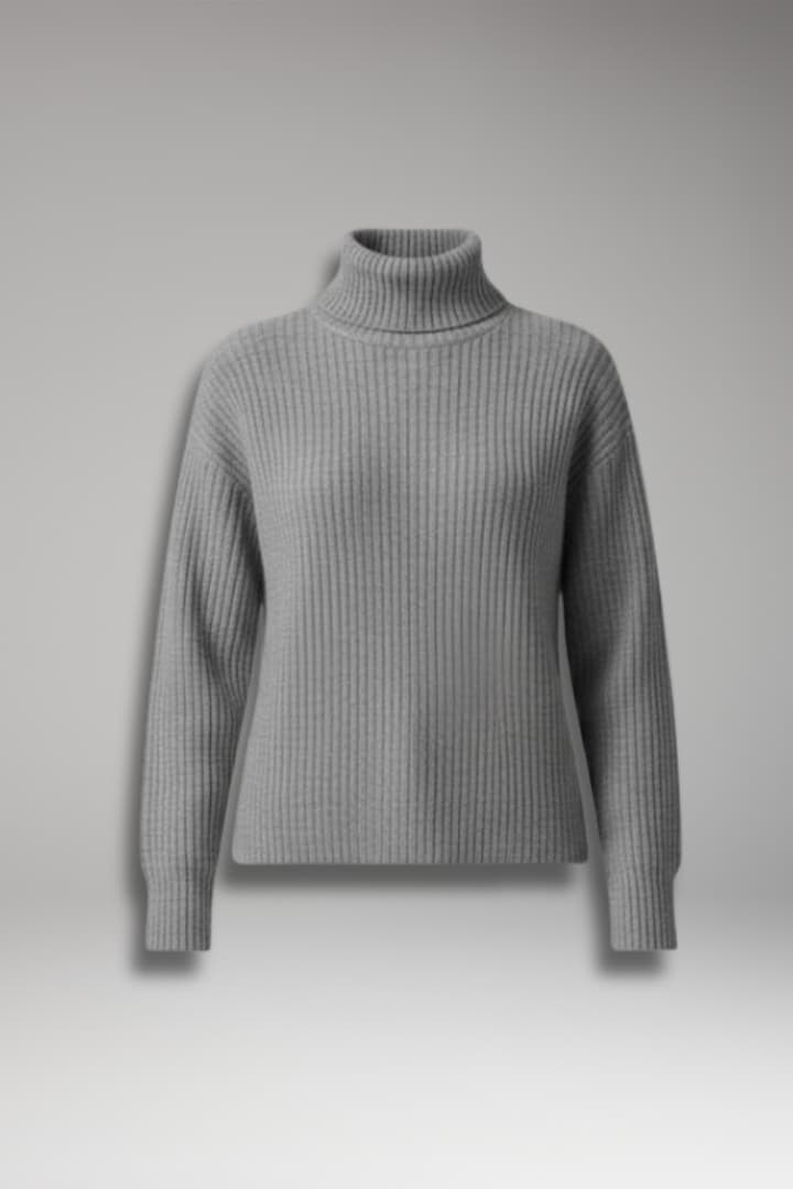 Women's Turtleneck Sweater Long Sleeves Ribbed - 
Fashinoza