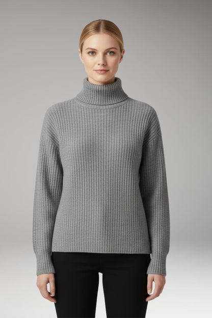 Women's Turtleneck Sweater Long Sleeves Ribbed