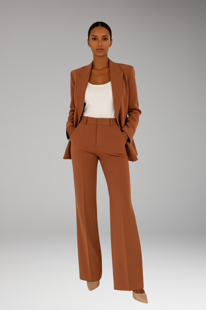 Women's Blazer Suit Straight-Leg Pants Set