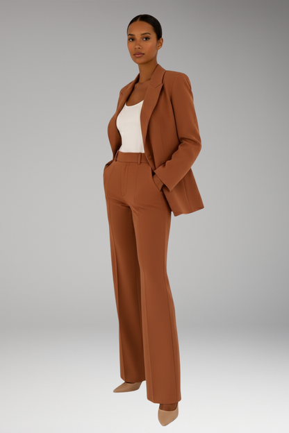 Women's Blazer Suit Straight-Leg Pants Set