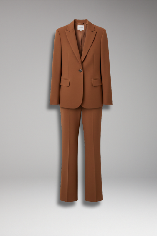Women's Blazer Suit Straight-Leg Pants Set - 
Fashinoza